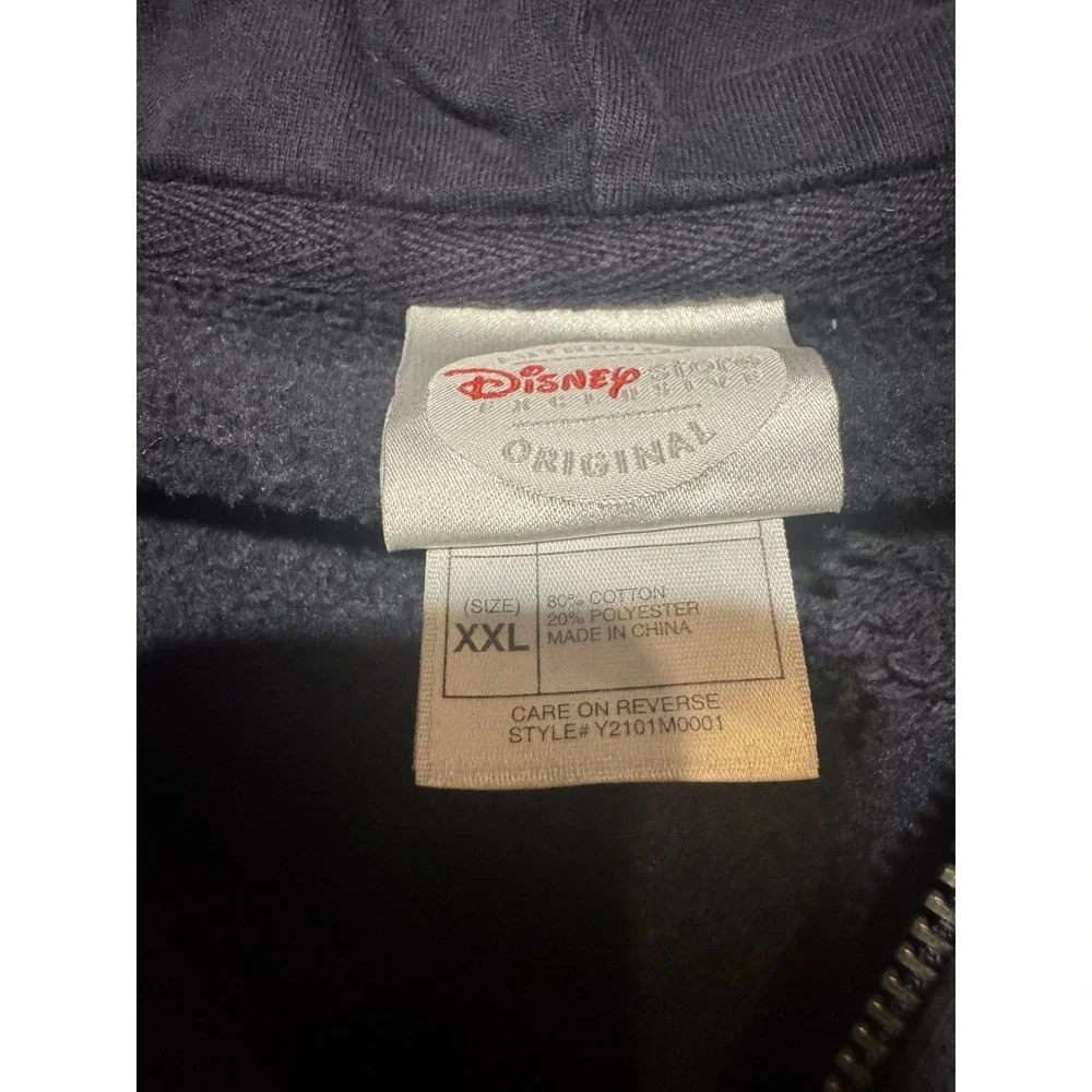 Disney Store Exclusive Mickey Mouse Zip Up Hoodie XXL Navy Back Graphic Y2k
